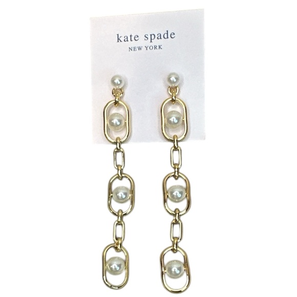 KATE SPADE ♠️ GLAMOROUS STRANDS LINEAR EARRINGS - Picture 2 of 6